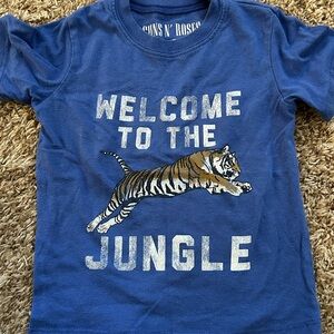 Blue Kids Shirt with Tiger Print